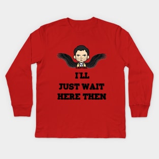 Castiel Waiting Kids Long Sleeve T-Shirt